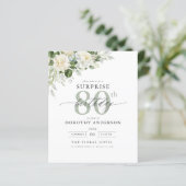 Papier Budget Green Floral Surprise Invitation Anniversai (Debout devant)