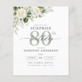 Papier Budget Green Floral Surprise Invitation Anniversai (Devant)