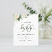 Papier Budget Green Floral Surprise Invitation Anniversai (Debout devant)