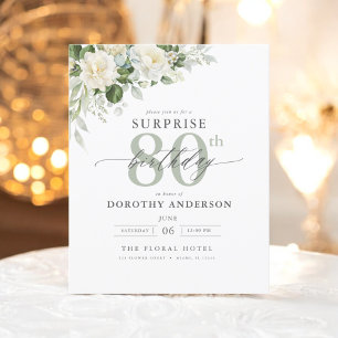 Papier Budget Green Floral Surprise Invitation Anniversai