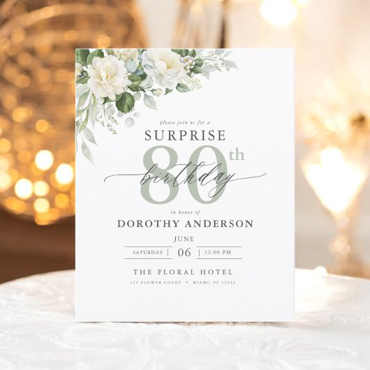 Papier Budget Green Floral Surprise Invitation Anniversai