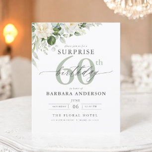 Papier Budget Green Floral Surprise Invitation Anniversai