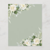 Papier Budget Green Floral Surprise Invitations d'anniver (Dos)