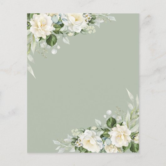 Papier Budget Green Floral Surprise Invitations d'anniver (Dos)