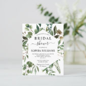 Papier Budget Green Foliage Bridal Shower Invitation (Debout devant)