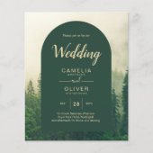 Papier BUDGET Green Forest Pine Trees Mariage (Devant)