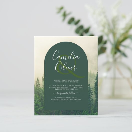 Papier BUDGET Green Forest Pine Trees Mariage (Debout devant)
