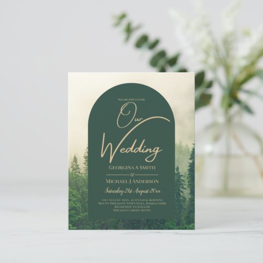 Papier BUDGET Green Forest Pine Trees Mariage (Debout devant)