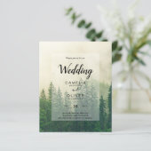 Papier BUDGET Green Forest Pine Trees Mariage INVITER (Debout devant)