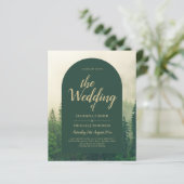 Papier BUDGET Green Forest Pine Trees Mariage INVITER (Debout devant)
