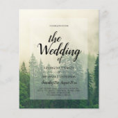 Papier BUDGET Green Forest Pine Trees Mariage INVITER (Devant)