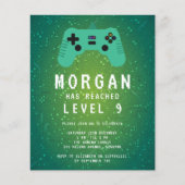 Papier BUDGET Green Gamer Invitation d'anniversaire (Devant)