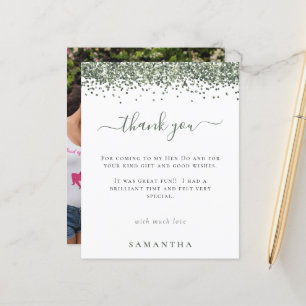 Papier Budget Green Glitter Photo Enterrement de jeune fi