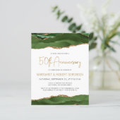 Papier Budget Green Gold Agate 50th Anniversary Invite (Debout devant)
