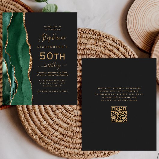 Papier Budget Green Gold Agate Code QR 50e Anniversaire