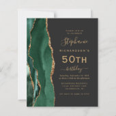 Papier Budget Green Gold Agate Code QR 50e Anniversaire (Devant)