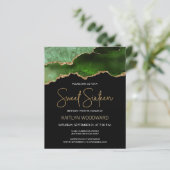 Papier Budget Green Gold Agate Dark Sweet 16 Invitation (Debout devant)
