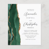 Papier Budget Green Gold Agate QR Code Wedding (Devant)