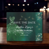 Papier Budget Green Gold Quinceanera Enregistrer la date