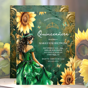 Papier Budget Green Gold Tournesol Princesse Quinceañera