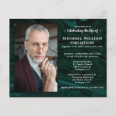 Papier Budget Green Marble Celebration Of Life Invite (Devant)