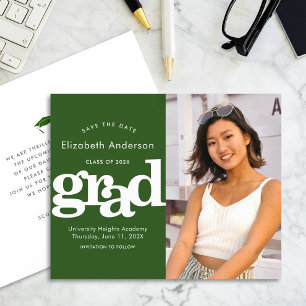 Papier Budget Green Photo Économisez Date de Graduation I