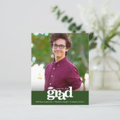 Papier Budget Green Photo Graduation Audacieux Invitation (Debout devant)