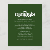Papier Budget Green Photo Graduation Audacieux Invitation (Dos)