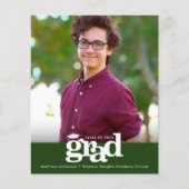 Papier Budget Green Photo Graduation Audacieux Invitation (Devant)