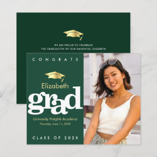 Papier Budget Green Photo Graduation Gold Casquette Invit