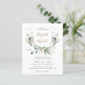 Papier Budget Green Photo QR Code Faire-part de mariage (Debout devant)