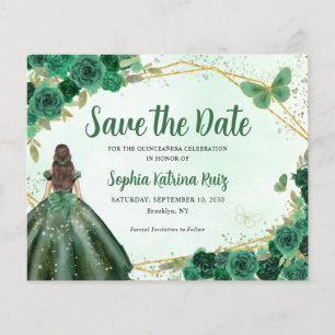 Papier Budget Green Princesse Quinceañera Enregistrer la 