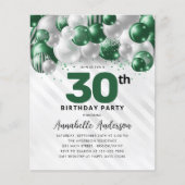 Papier Budget Green Silver Balloon Parties scintillant 30 (Devant)