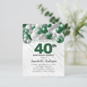 Papier Budget Green Silver Balloon Parties scintillant 40 (Debout devant)