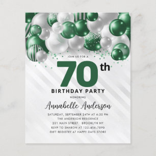 Papier Budget Green Silver Balloon Parties scintillant 70
