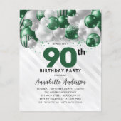Papier Budget Green Silver Balloon Parties scintillant 90 (Devant)