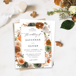 Papier Budget Green & Terra Cotta Floral Mariage S2 -WHI