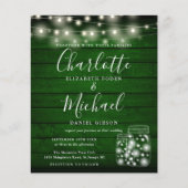 Papier Budget Green Wood Mason Jars Faire-part de mariage (Devant)