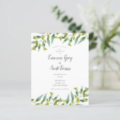 Papier Budget Greenery Chic Script Faire-part de mariage (Debout devant)