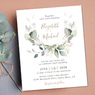 Papier Budget Greenery Code QR Faire-part de mariage phot