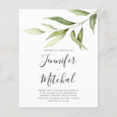 Papier BUDGET Greenery Floral Minimal Wedding Invitation (Devant)