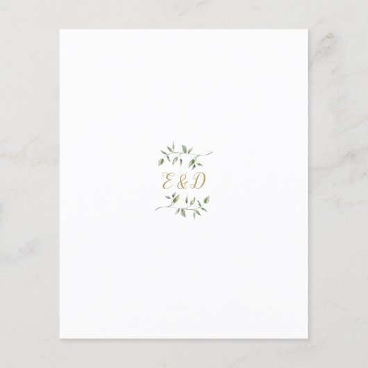 Papier Budget Greenery Gold Arch Faire-part de mariage (Dos)