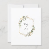 Papier Budget Greenery & Gold Géométrique Mariage Invitat (Dos)