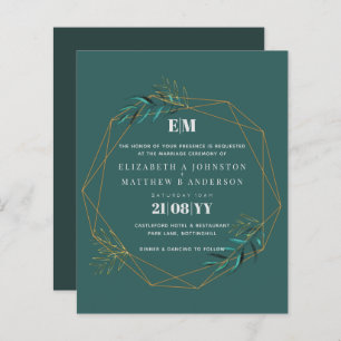 Papier Budget Greenery Gold Mariage géométrique Invite