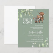 Papier Budget Greenery Highland Baby shower de vache Invi (Devant / Derrière)