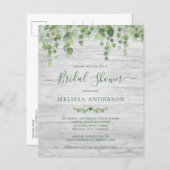 Papier Budget Greenery Rustic Bridal Shower Invitation (Devant / Derrière)