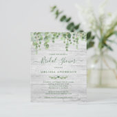 Papier Budget Greenery Rustic Bridal Shower Invitation (Debout devant)