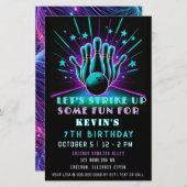 Papier Budget Grève Neon Glow Bowling Anniversaire (Devant / Derrière)