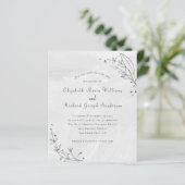 Papier Budget Grey Floral Line Faire-part de mariage d'ar (Debout devant)