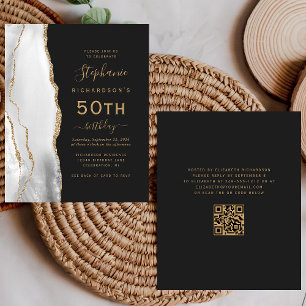 Papier Budget Grey Or Agate Dark QR Code 50e anniversaire